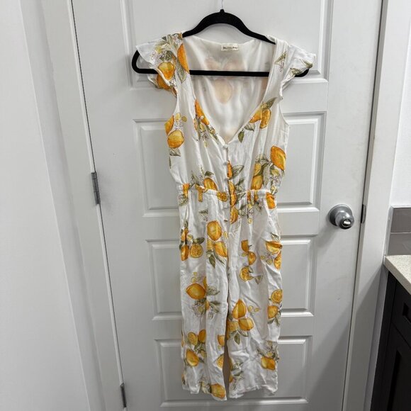 For Love and Lemons Size Medium Limonada Lemon print Jumpsuit - Picture 2 of 5
